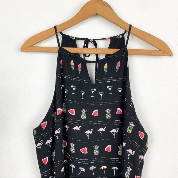 Finn & Grace Tropical Beach Vacation Print Mini Dress Sz M - Picture 3 of 8